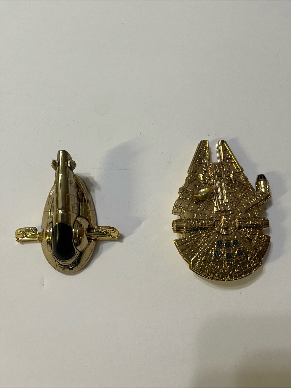 Star Wars Gold Millennium Falcon & Gold Slave I Toy Ships